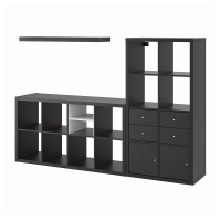 KALLAX / LACK Шкаф с полкой IKEA 593.987.29 Чёрно-коричневый 224 x 39 x 147 см