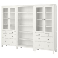 HEMNES Комбинация для хранения с дверцами / ящиками белая морилка 270x197 см