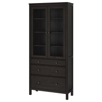 HEMNES Витрина с 3 ящиками черно-коричневая 90x197 см. IKEA 703.717.71