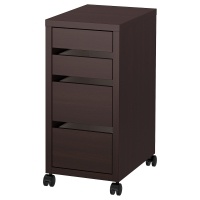 MICKE IKEA 802.447.49 Комод на колесиках 35x75 см Чёрно-коричневый