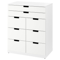 NORDLI Комод с 8 ящиками 80 x 99 см Белый