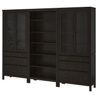 HEMNES ТВ комбинация с дверцами/ящиками черно-коричневый 270x197 см. IKEA 792.337.56