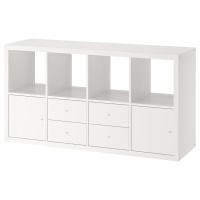 KALLAX Книжный шкаф с 4-мя вставками 592.783.07 Белый 77x147 см IKEA