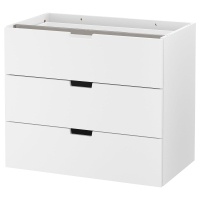 NORDLI Комод модульный / 3 ящика белый 80x68 см Столешница и плинтус 80x47 см