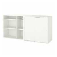 VIHALS Книжный шкаф Белый 190x47x90 см