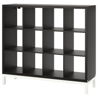 KALLAX Книжный шкаф 147x129 см IKEA 194.426.92 с опорной рамой Чёрно-Коричневый/Белый