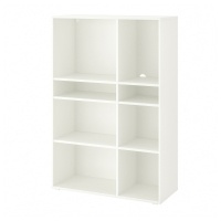 VIHALS Книжный шкаф с 6 полками Белый 95x37x140 см