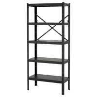 BROR Книжный шкаф Чёрный 40х85х190