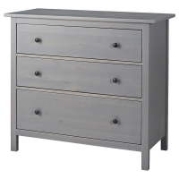 HEMNES IKEA 304.608.11 Комод 3 ящика массив серый