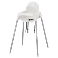 ANTILOP IKEA 890.417.09 Высокий стульчик белый/серебристый