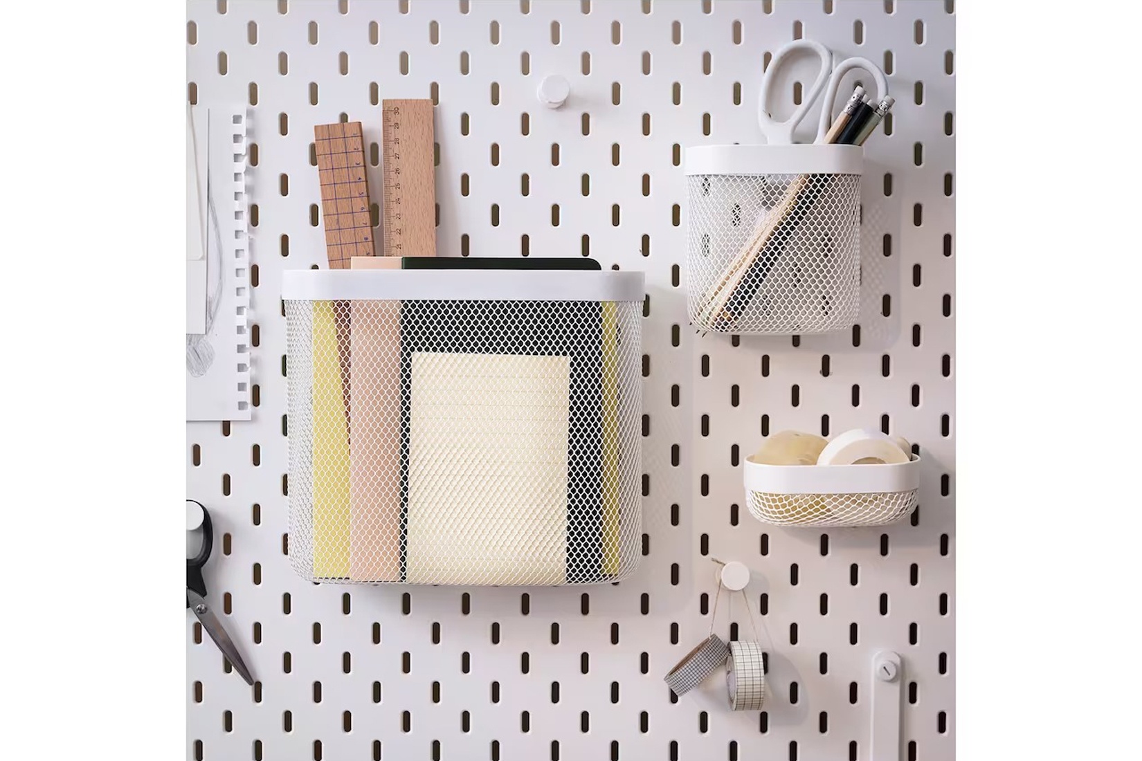 SKADIS IKEA 505.177.60 Корзины 3шт. для хранения Сетчатая Белый