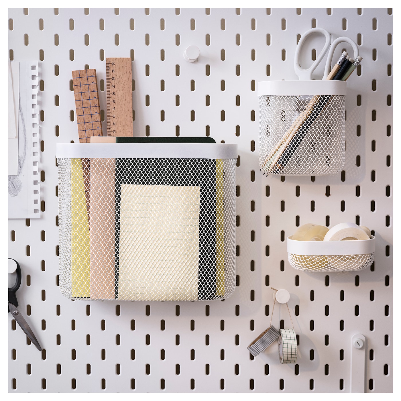 SKADIS IKEA 505.177.60 Корзины 3шт. для хранения Сетчатая Белый