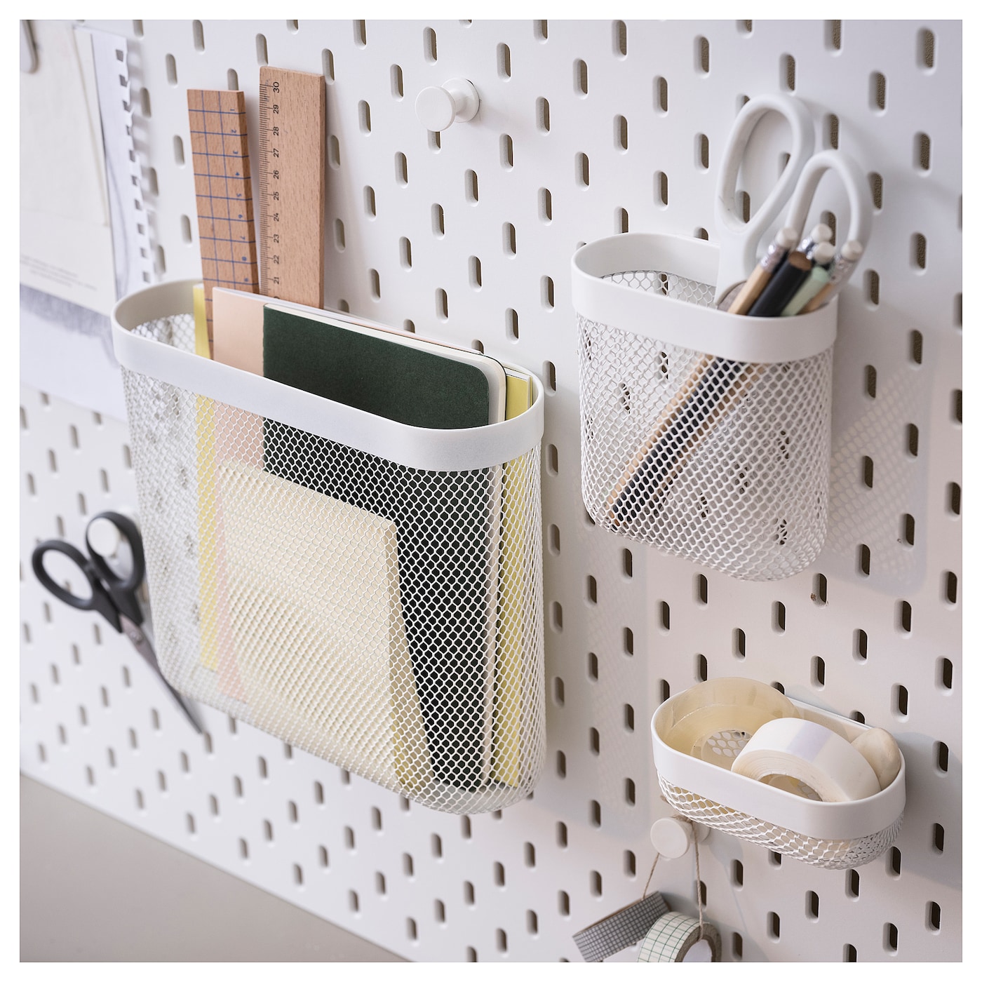SKADIS IKEA 505.177.60 Корзины 3шт. для хранения Сетчатая Белый