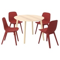 LISABO / ODGER Стол 105 см. и 4 стула 994.407.50 шпон ясеня/красный IKEA
