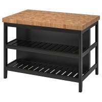 VADHOLMA Кухонный остров черный/дуб IKEA 203.591.54
