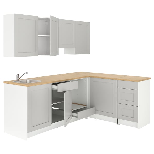 Knoxhult угловая кухня серый IKEA